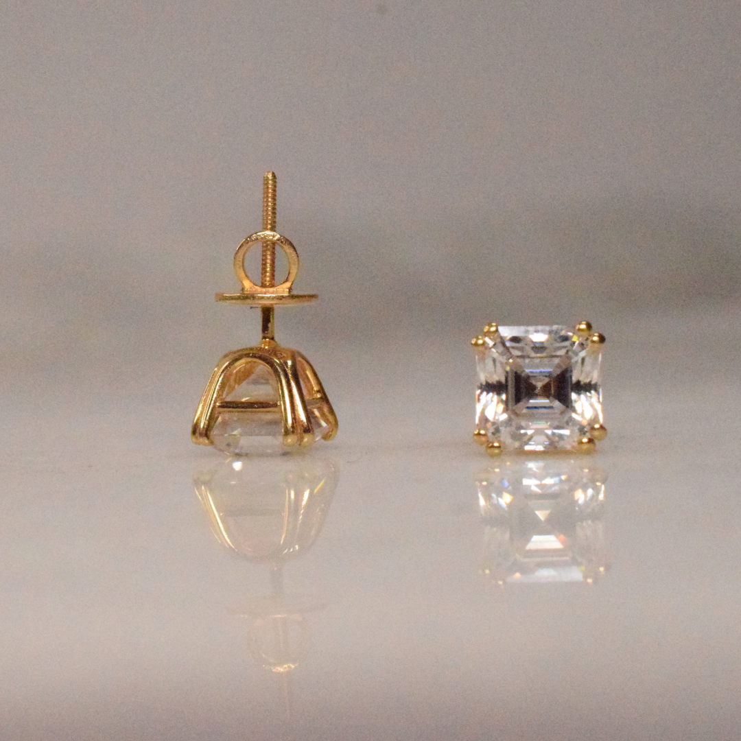 Asscher Solitaire Earrings