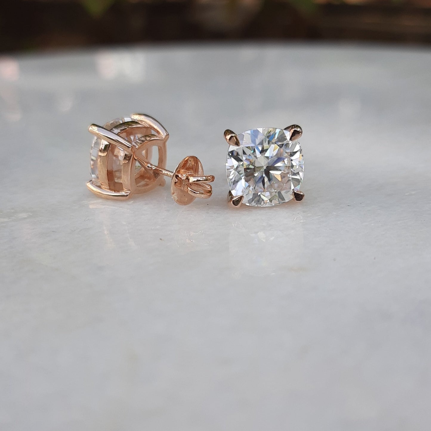 Cushion Brilliant Cut Solitaire Earring 1 to 10 CT