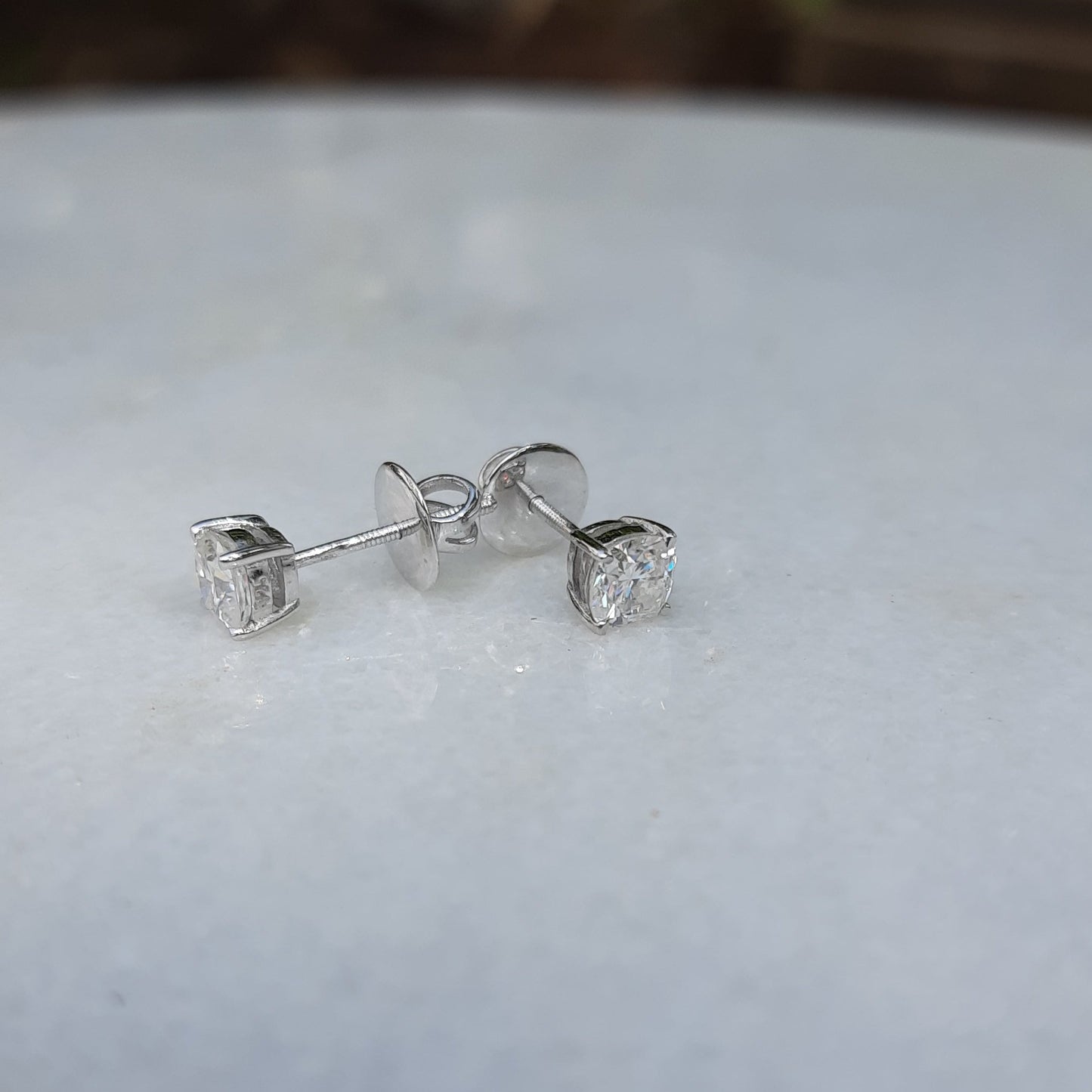 Cushion Brilliant Cut Solitaire Earring 1 to 10 CT