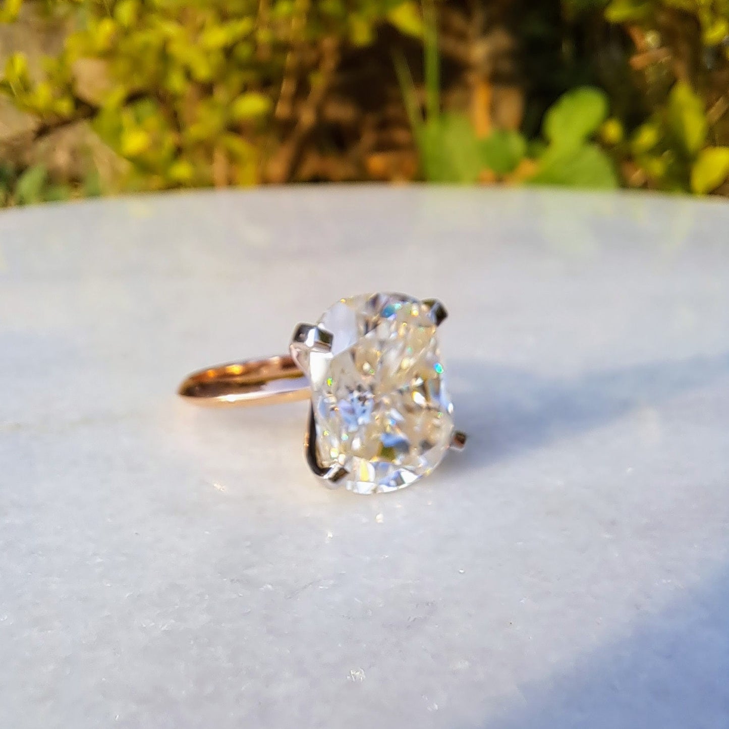 Kim Kardashian Elongated Cushion Moissanite Diamond Ring