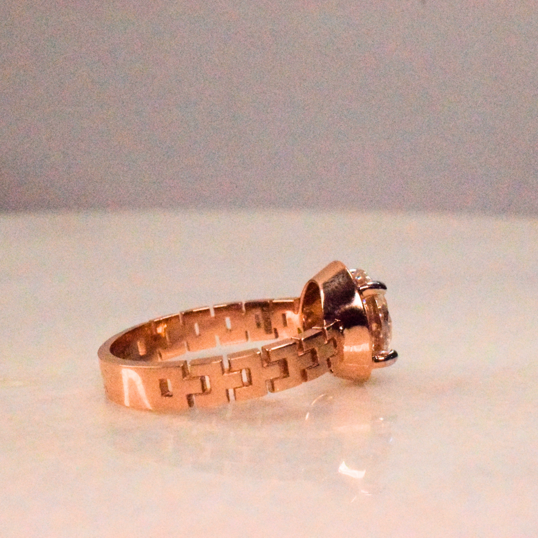 Round Moissanite Diamond Ring for Men in Gold