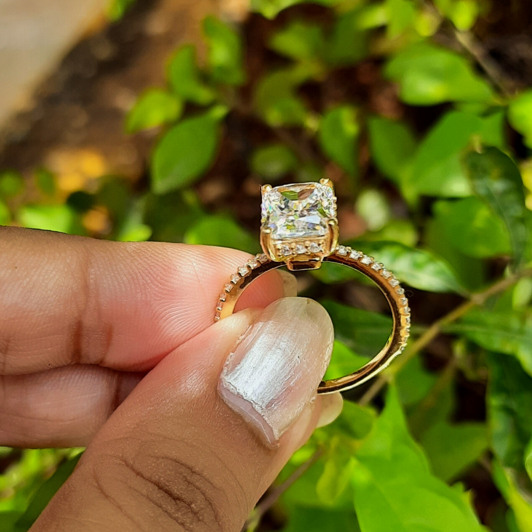 Radiant Moissanite Solitaire Ring