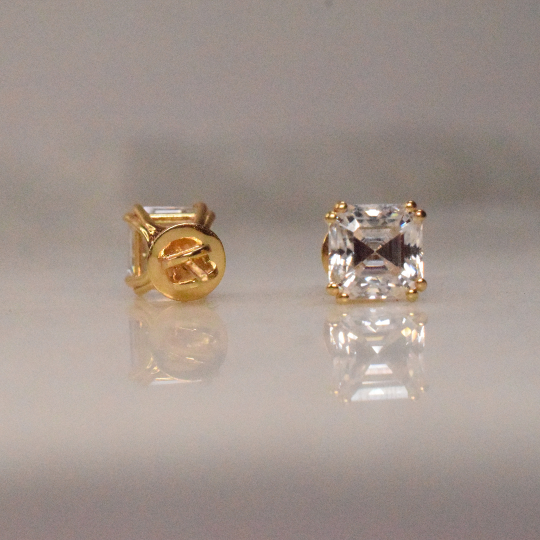 Asscher Solitaire Earrings