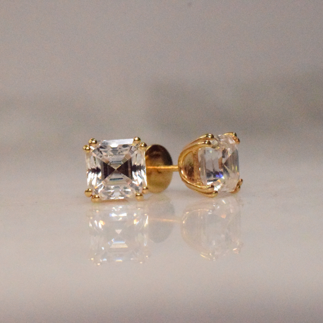 Asscher Solitaire Earrings