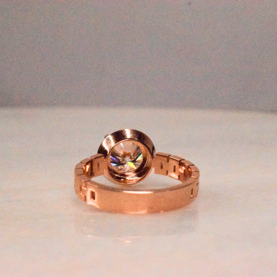 Round Moissanite Diamond Ring for Men in Gold
