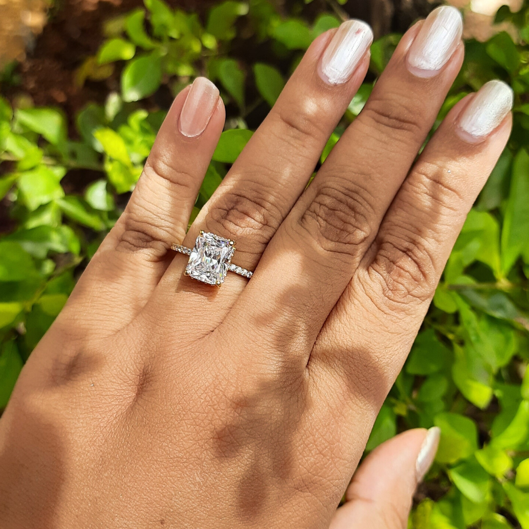 Radiant Moissanite Solitaire Ring