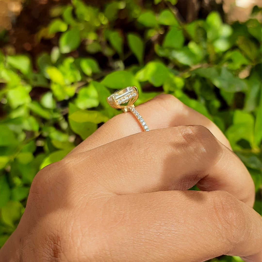 Radiant Moissanite Solitaire Ring