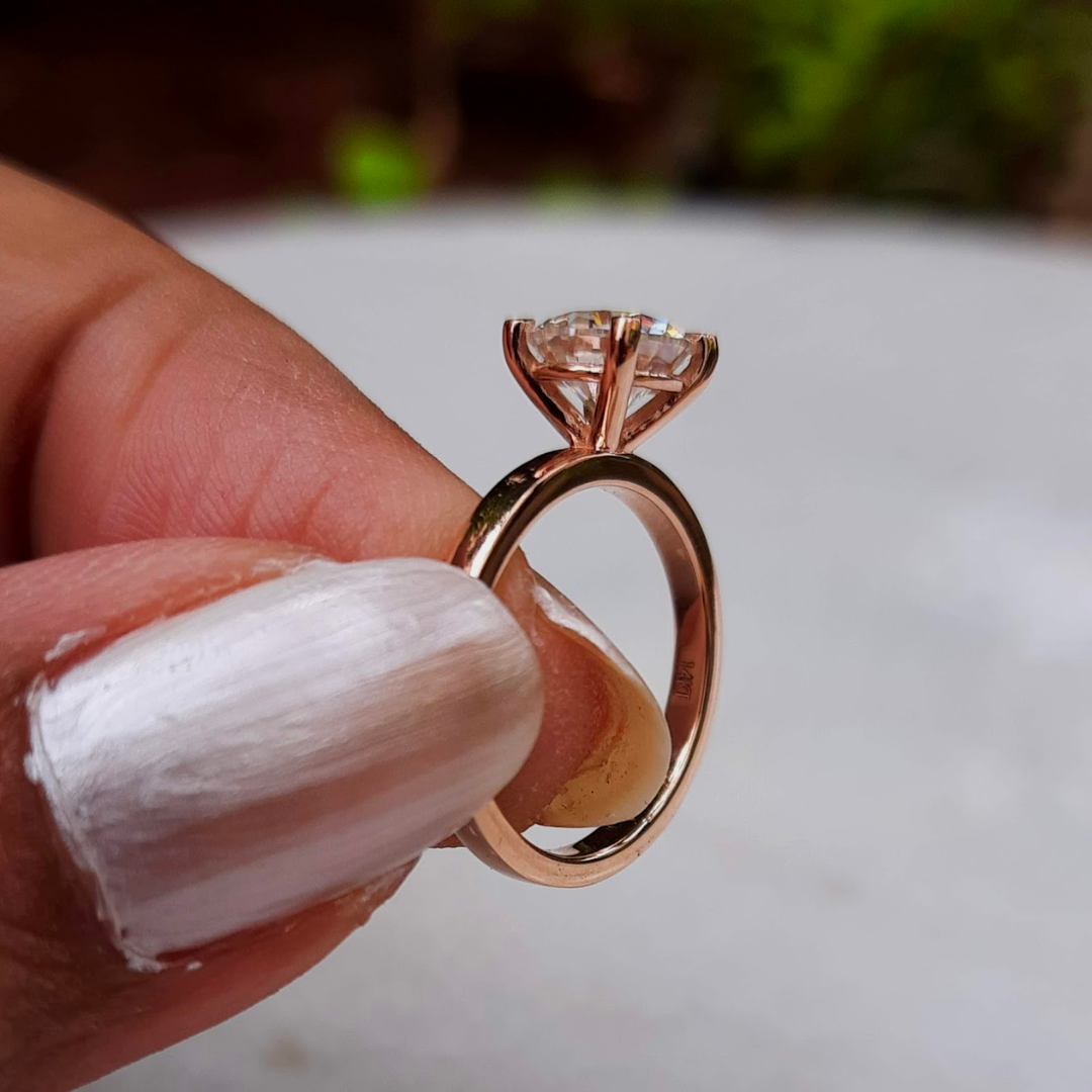 The Lumes Solitaire Ring-Vaira Moissanite Diamond