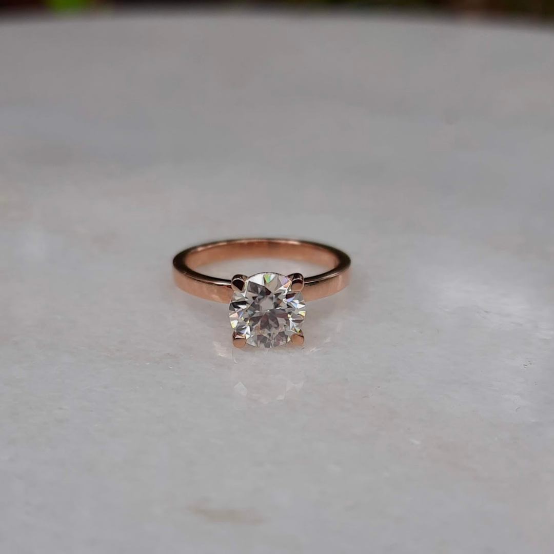 The Lumes Solitaire Ring-Vaira Moissanite Diamond