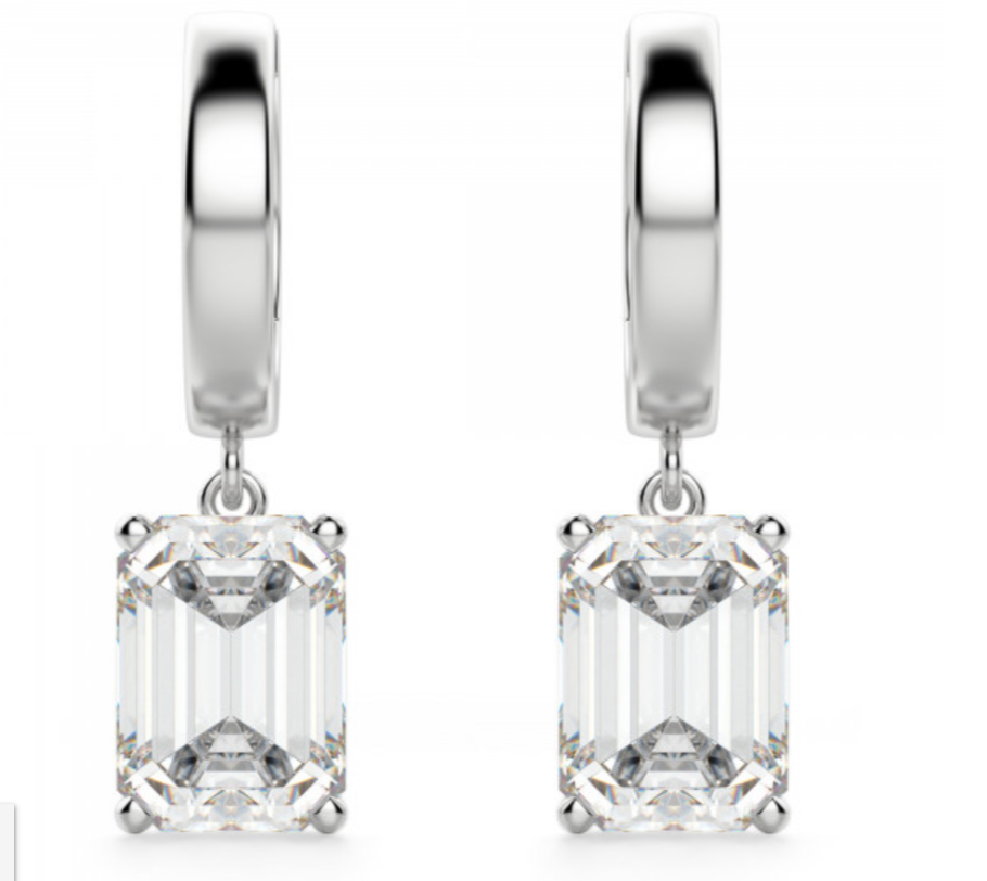 Emerald Drops Brilliant Cut Solitaire Earring 1 to 10 CT