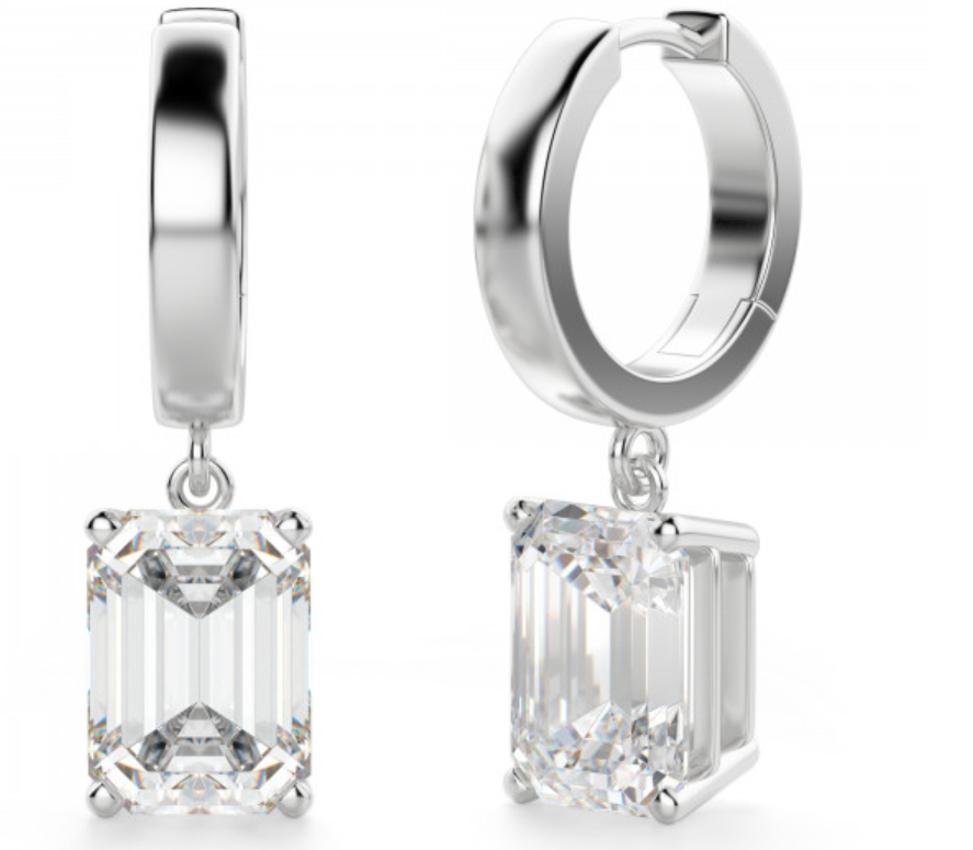 Emerald Drops Brilliant Cut Solitaire Earring 1 to 10 CT