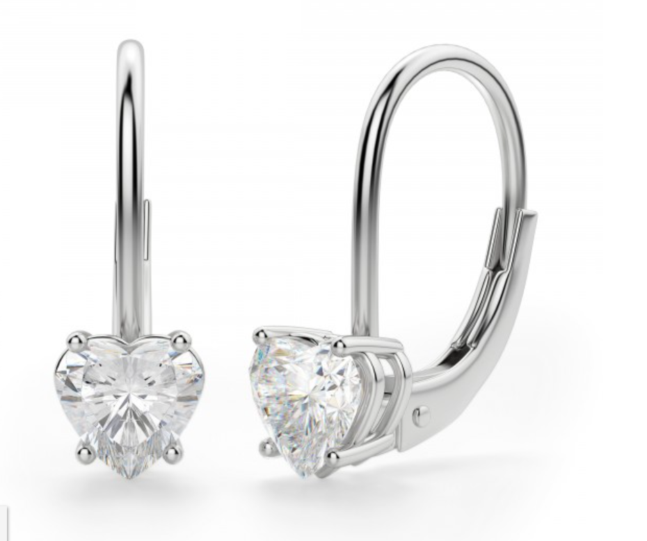 Heart Drops Brilliant Cut Solitaire Earring 1 to 10 CT