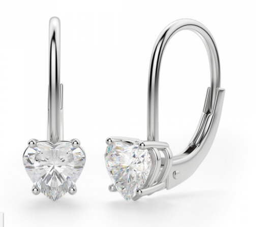 Heart Drops Brilliant Cut Solitaire Earring 1 to 10 CT