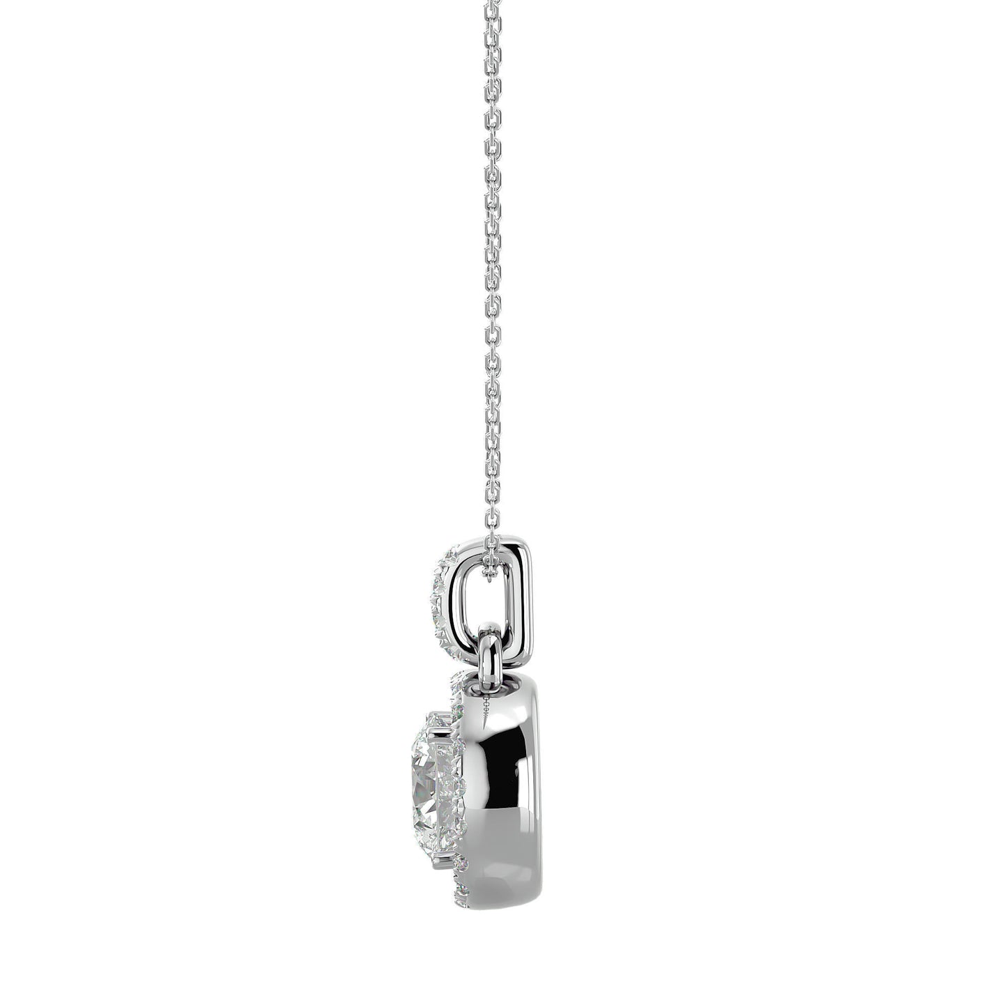 Halo pendant Necklace - 1.51 Ct