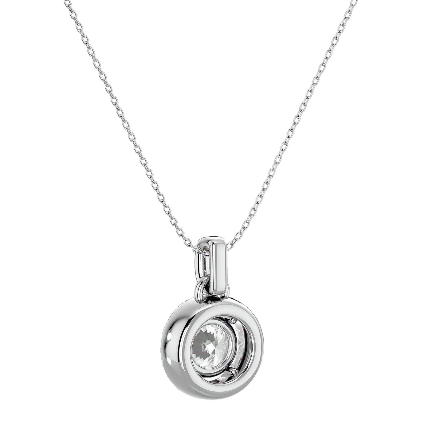 Halo pendant Necklace - 1.51 Ct