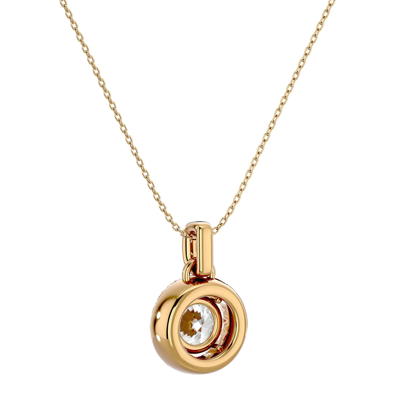 Halo pendant Necklace - 1.51 Ct