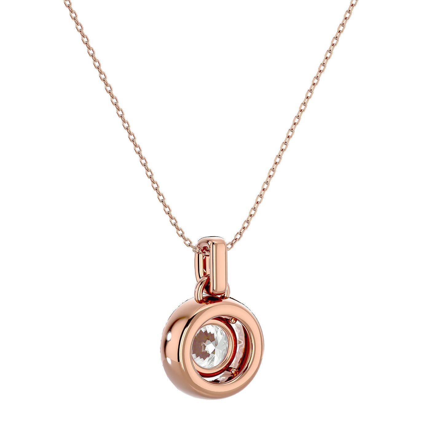 Halo pendant Necklace - 1.51 Ct