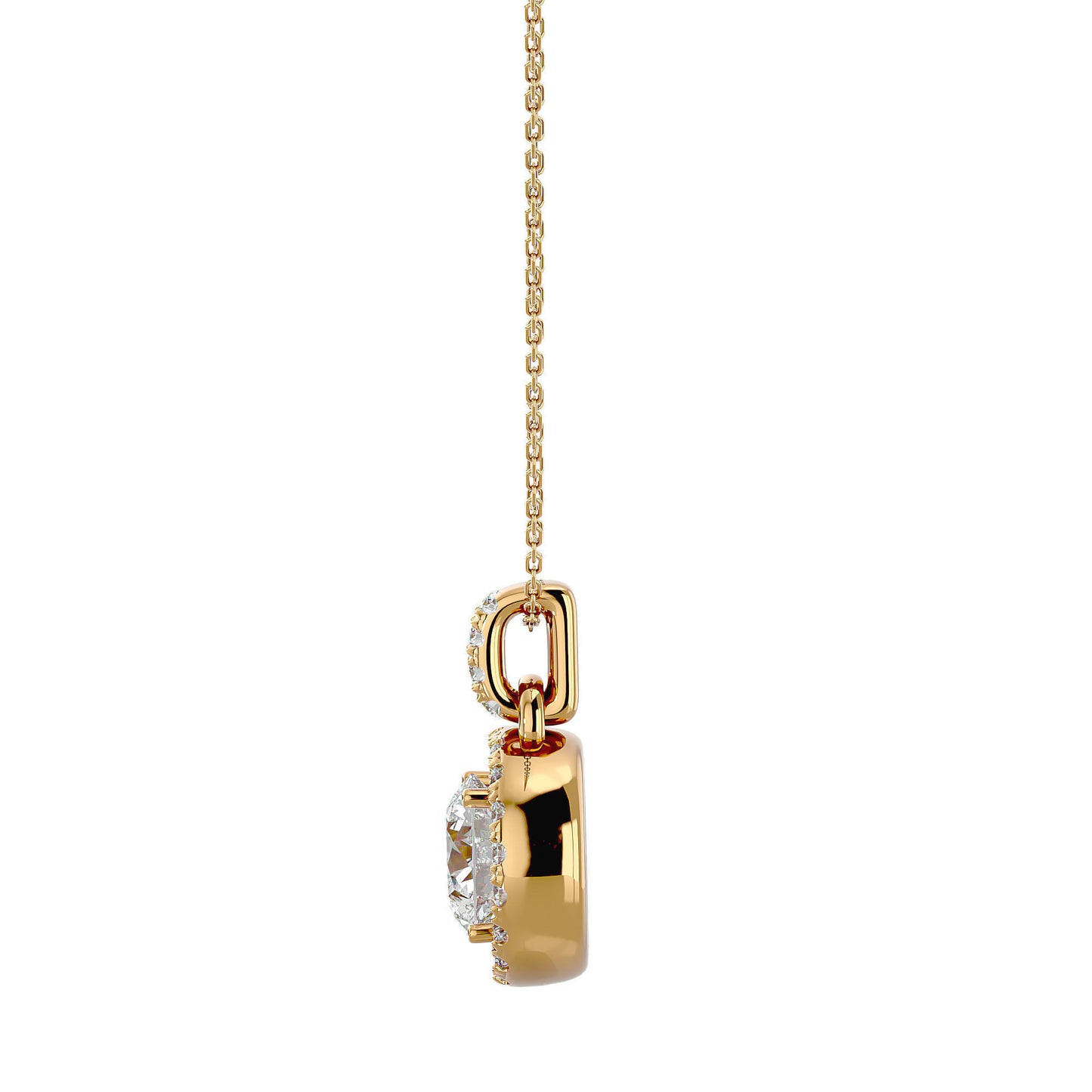 Halo pendant Necklace - 1.51 Ct