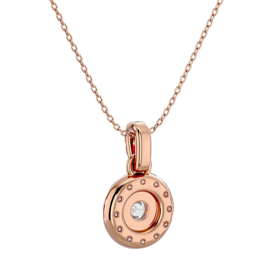 Halo pendant Necklace - 2.34 Ct