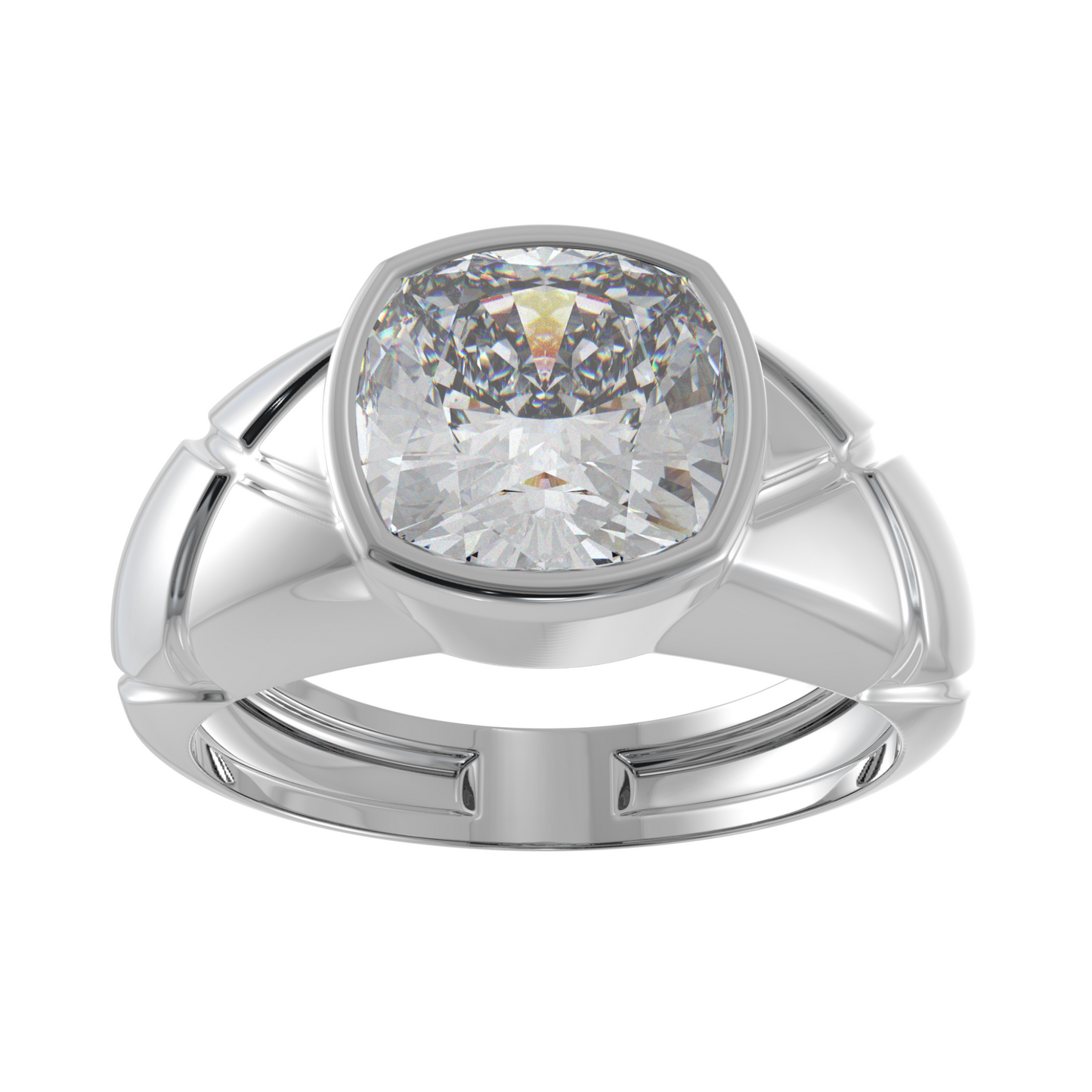 Cushion Cut Moissanite Diamond Ring in Gold