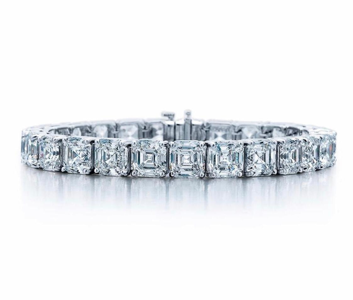 Moissanite Bright Asscher Bracelet - 20 Carat