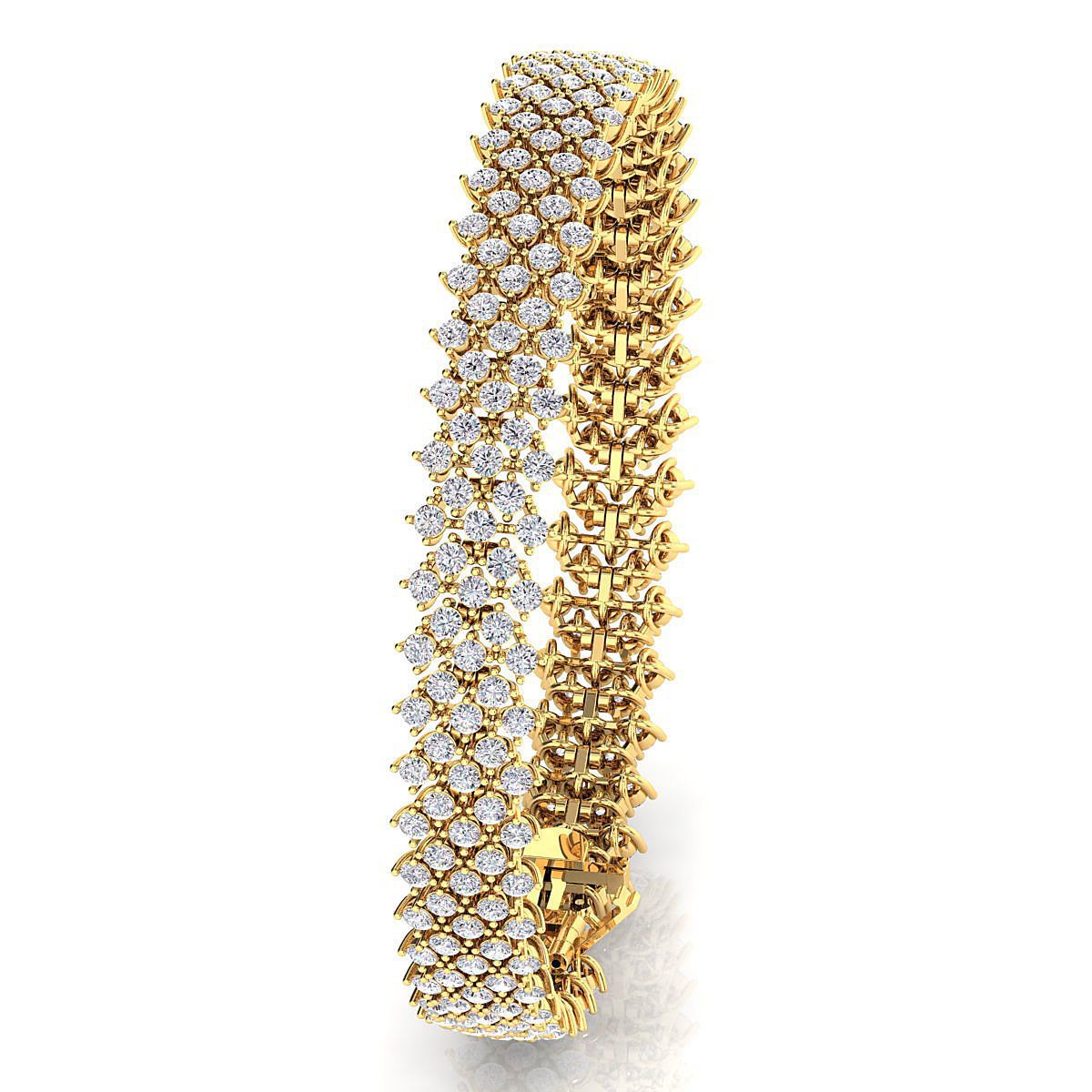 Moissanite bracelet in gold and sterling silver