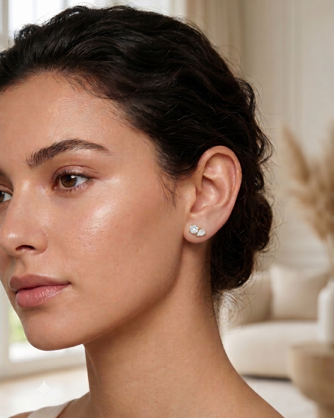 Toi et Moi Earrings in Lab Diamond & Moissanite — Size and Combination Guide