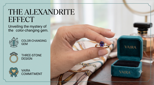 Alexandrite three stone ring
