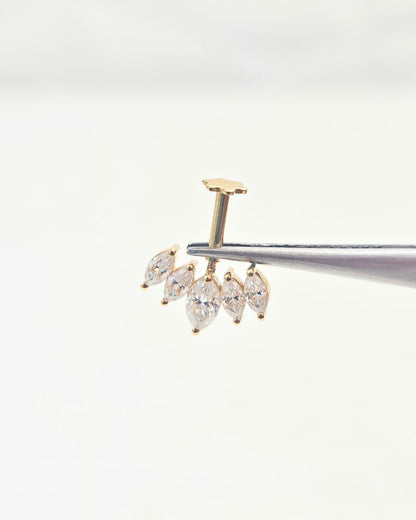 Lotus Fixed Cluster Bugadi Piercing Earring