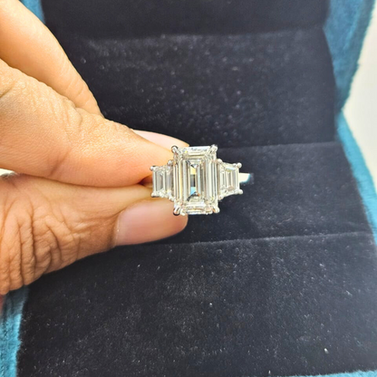 Trisa 5 CT Three Stone Engagement Ring in Moissanite & Lab Diamond by  Vai Ra