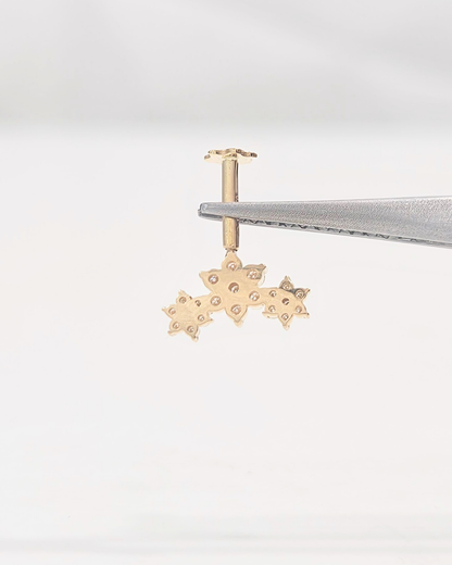 Trio Flower Bugadi Piercing Earring