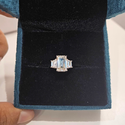 Trisa 5 CT Three Stone Engagement Ring in Moissanite & Lab Diamond by  Vai Ra