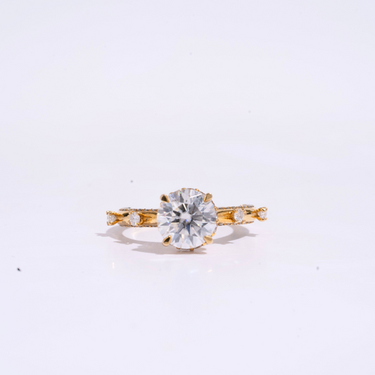 Raksha Ring in Moissanite and Lab Diamond by Vai Ra