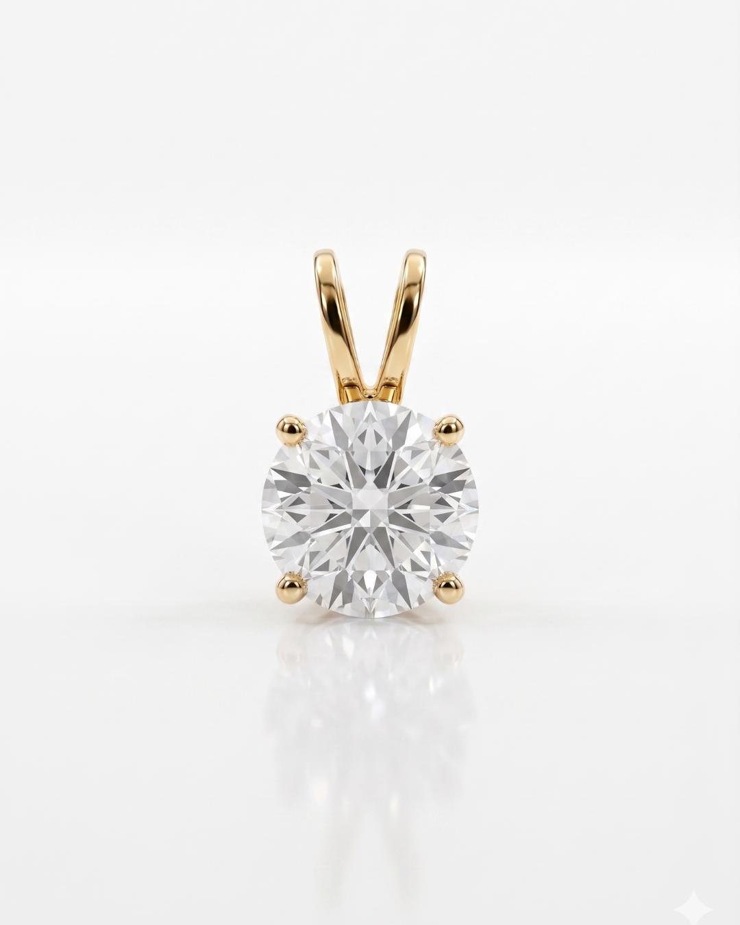 Feya Round Brilliant 2 CT Pendant in Moissanite and Lab Diamond by Vai Ra