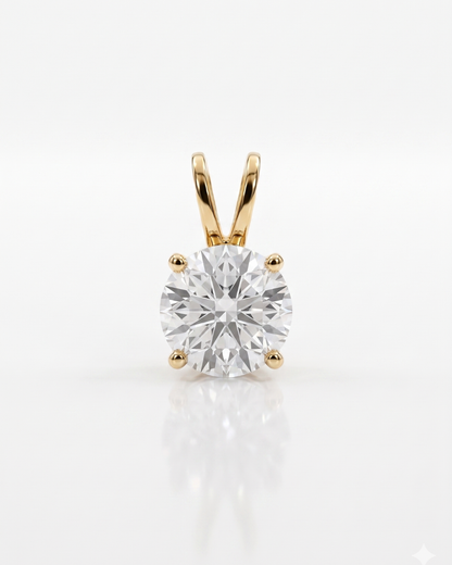 Feya Round Brilliant 2 CT Pendant in Moissanite and Lab Diamond by Vai Ra