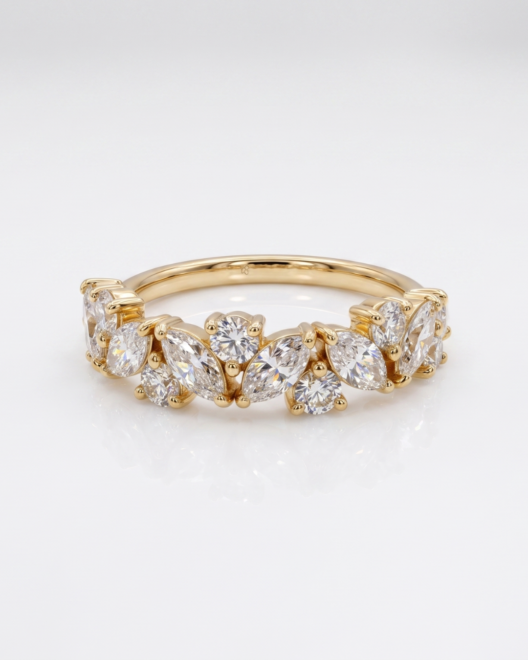 Amara Half Eternity Band in Moissanite and Lab Diamonds by Vai Ra