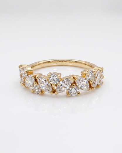 Amara Half Eternity Band in Moissanite and Lab Diamonds by Vai Ra