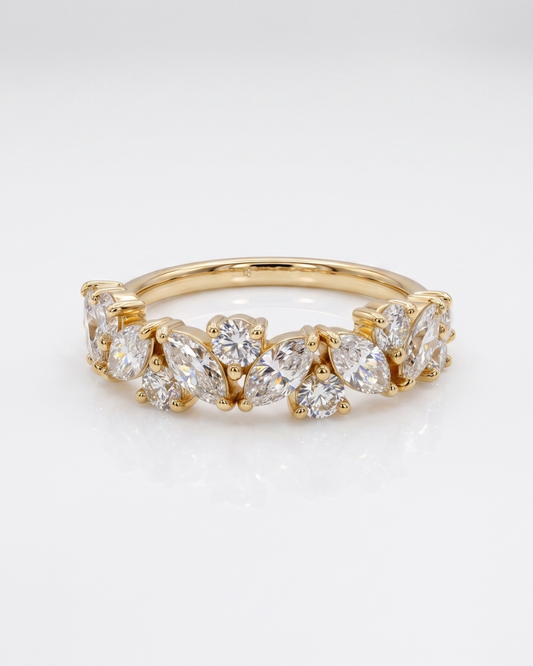 Amara Half Eternity Band in Moissanite and Lab Diamonds by Vai Ra