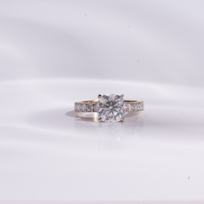 Anuga Solitaire Ring in Moissanite and Gold by Vai Ra