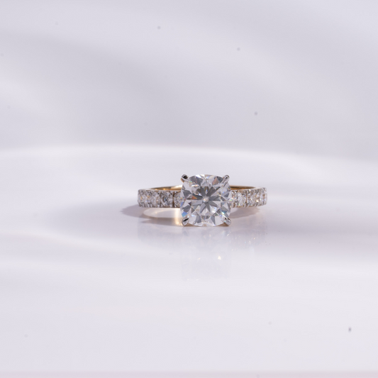 Anuga Solitaire Ring in Moissanite and Gold by Vai Ra