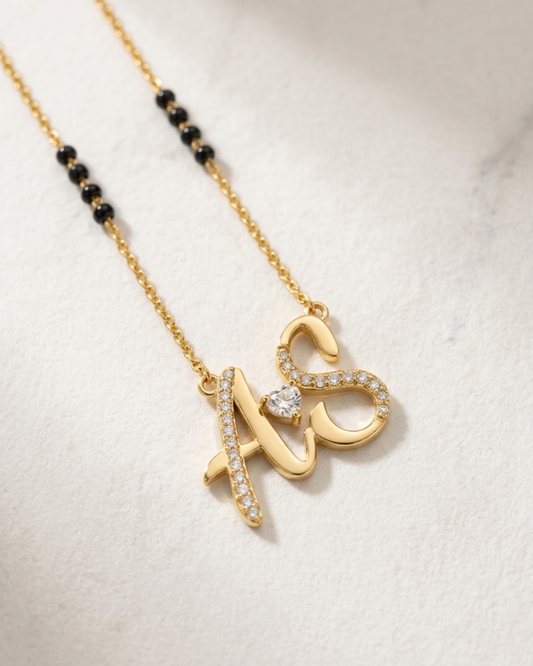 Initial Mangalsutra Personalised Letter Pendant 0.49CT