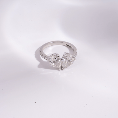 Kardia Toi Et Moi Ring in Moissnite and Lab Diamond by Vai Ra