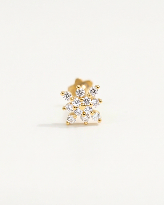 Cosmos Helix Piercing Stud in Moissanite & Gold by Vai Ra