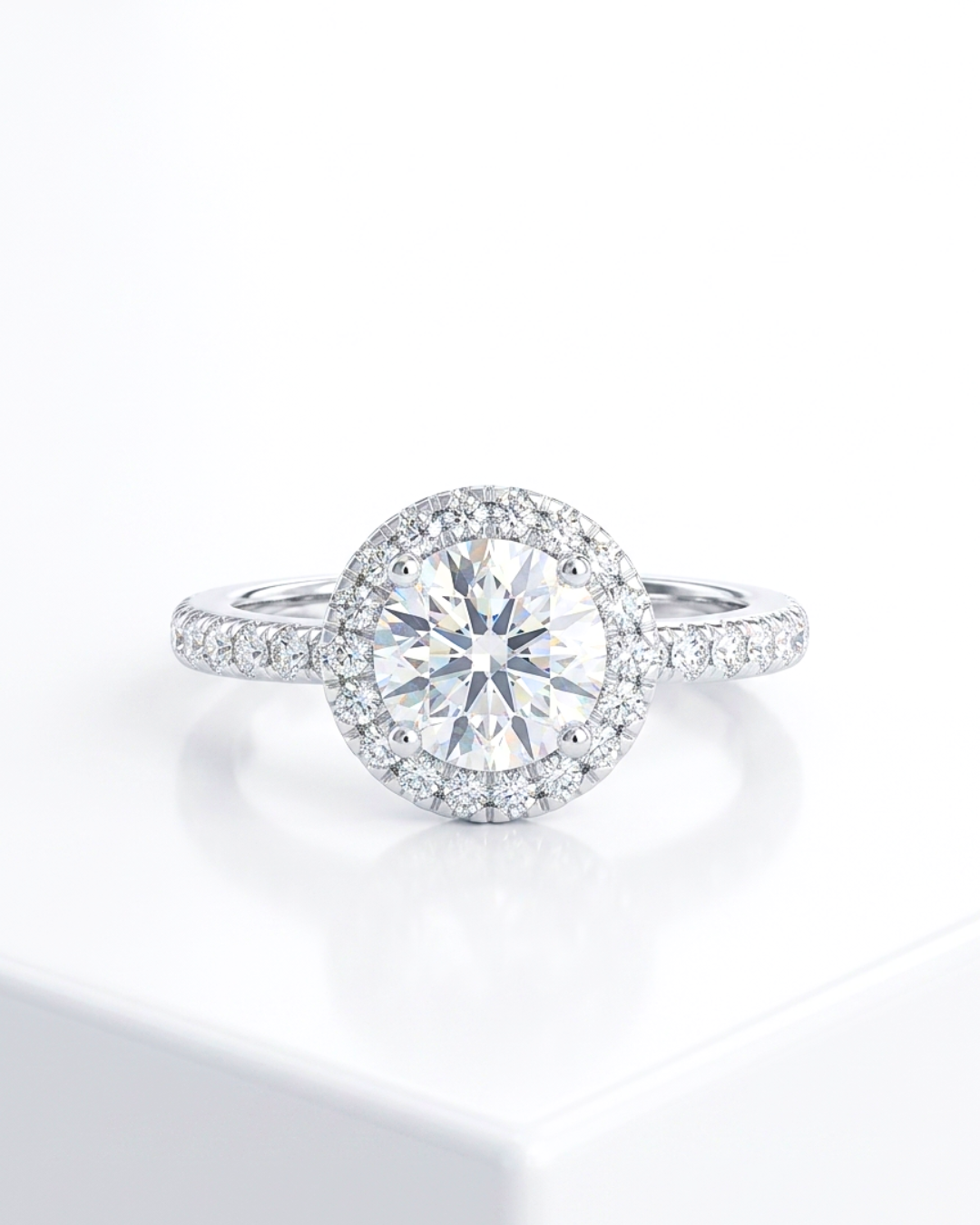 Vaani Halo 1.97 CT Engagement Ring by Vai Ra