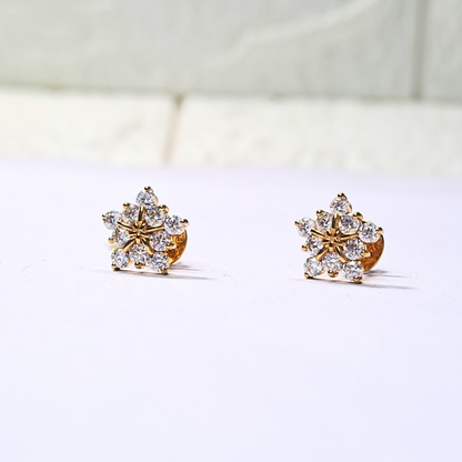 Vai Ra Snowflake Earrings in moissanite and Diamond