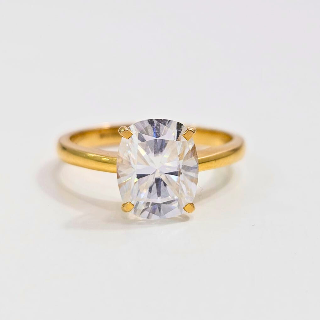 Chelsea Elongated Cushion Ring in Moissanite by Vai Ra
