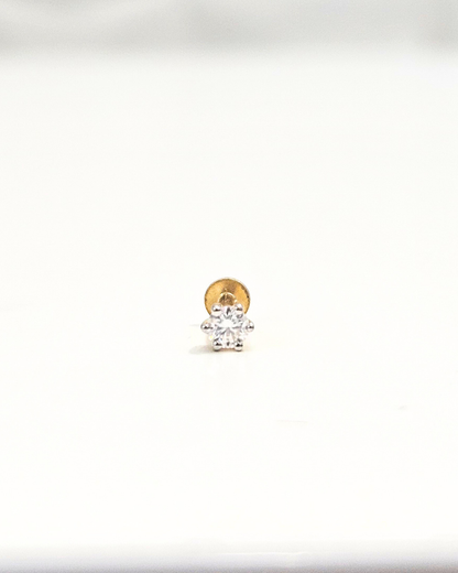 Round Stud Piercing Earrings and Nosepin - 3mm