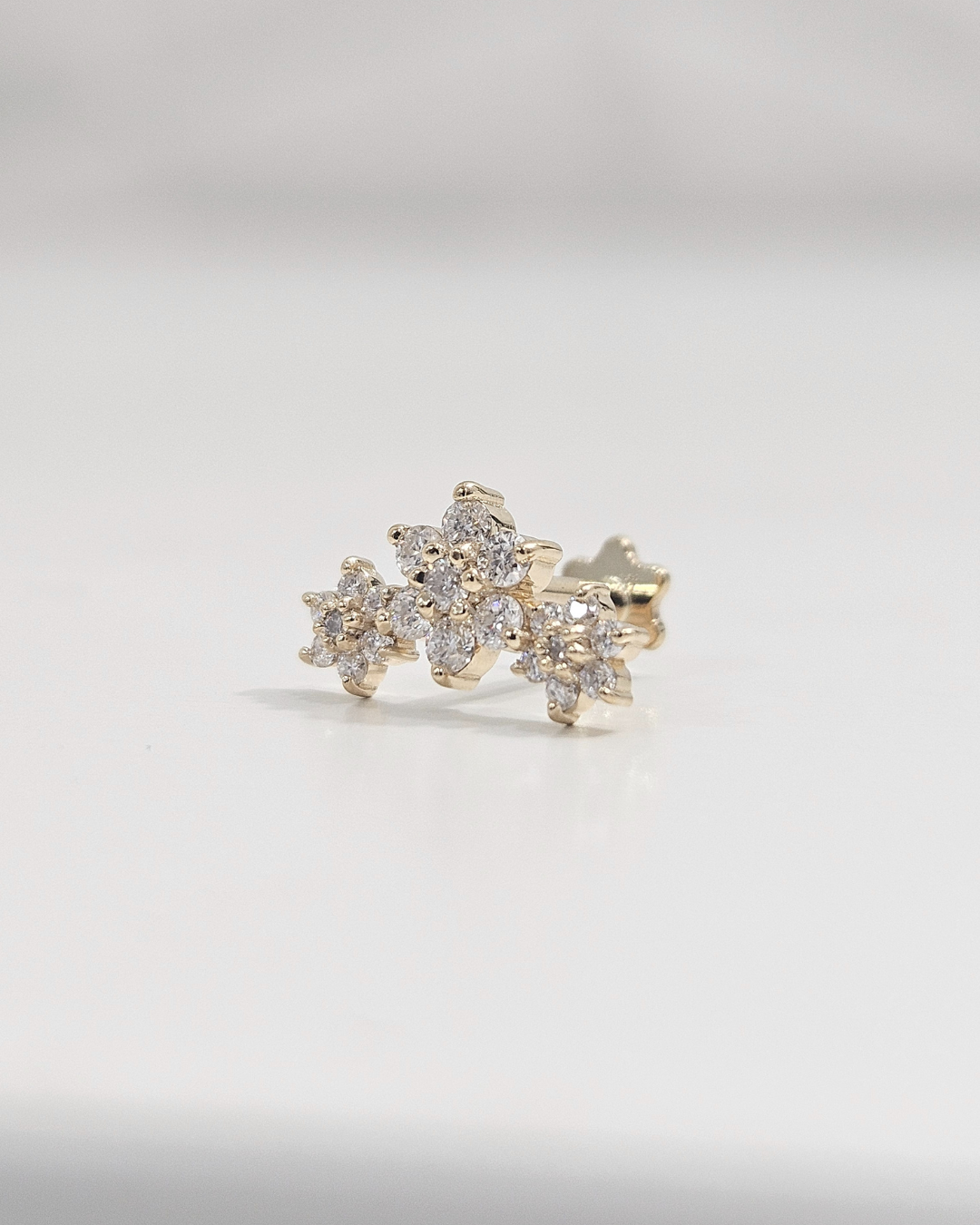 Trio Flower Helix Piercing Earring