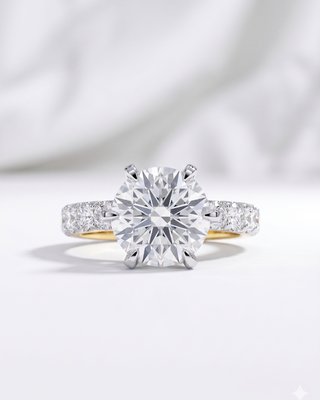 Solene Statement Ring 5.63 CT in Moissanite & Lab Diamond by Vai Ra
