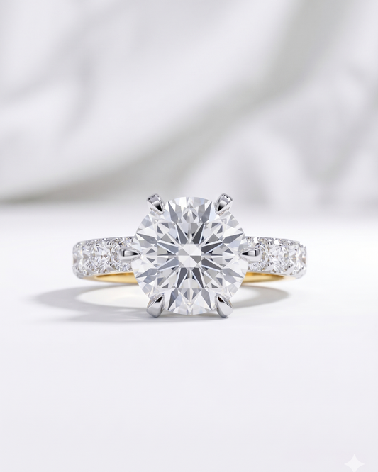 Solene Statement Ring 5.63 CT in Moissanite & Lab Diamond by Vai Ra